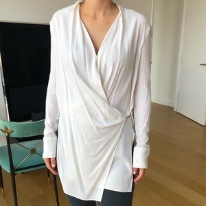 Helmut Lang wrap style long sleeve top size small